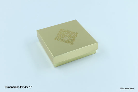 4 Cavity Golden Emboss Box for Chocolate