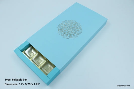 18 Cavity pastel Neon Feroza Blue Chocolate Box