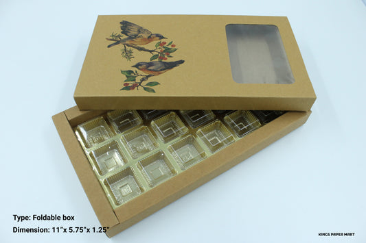 18 Cavity Kraft Birdie Box for Chocolate