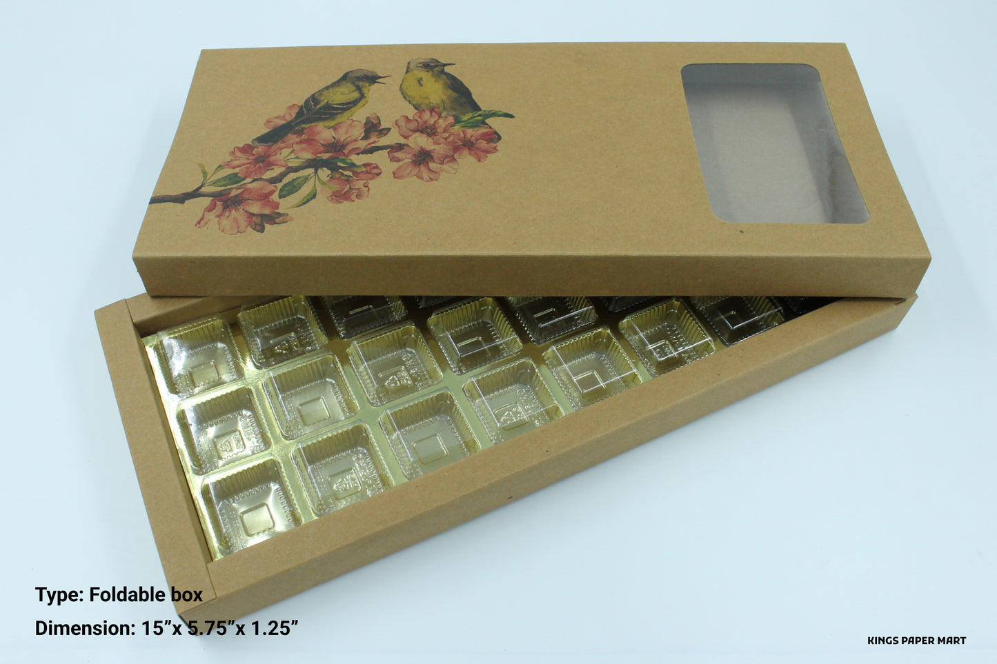24 Cavity Kraft Birdie Box (Pack of 10)