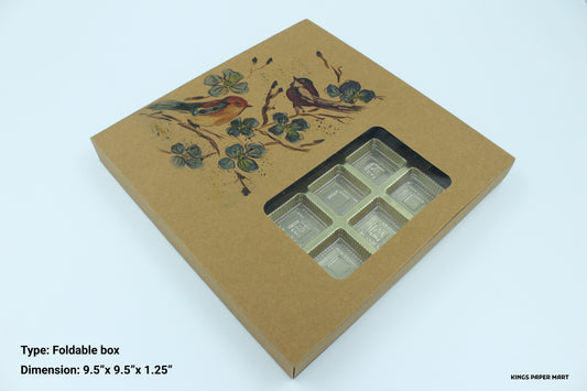 25 Cavity Kraft Birdie Box for Chocolate