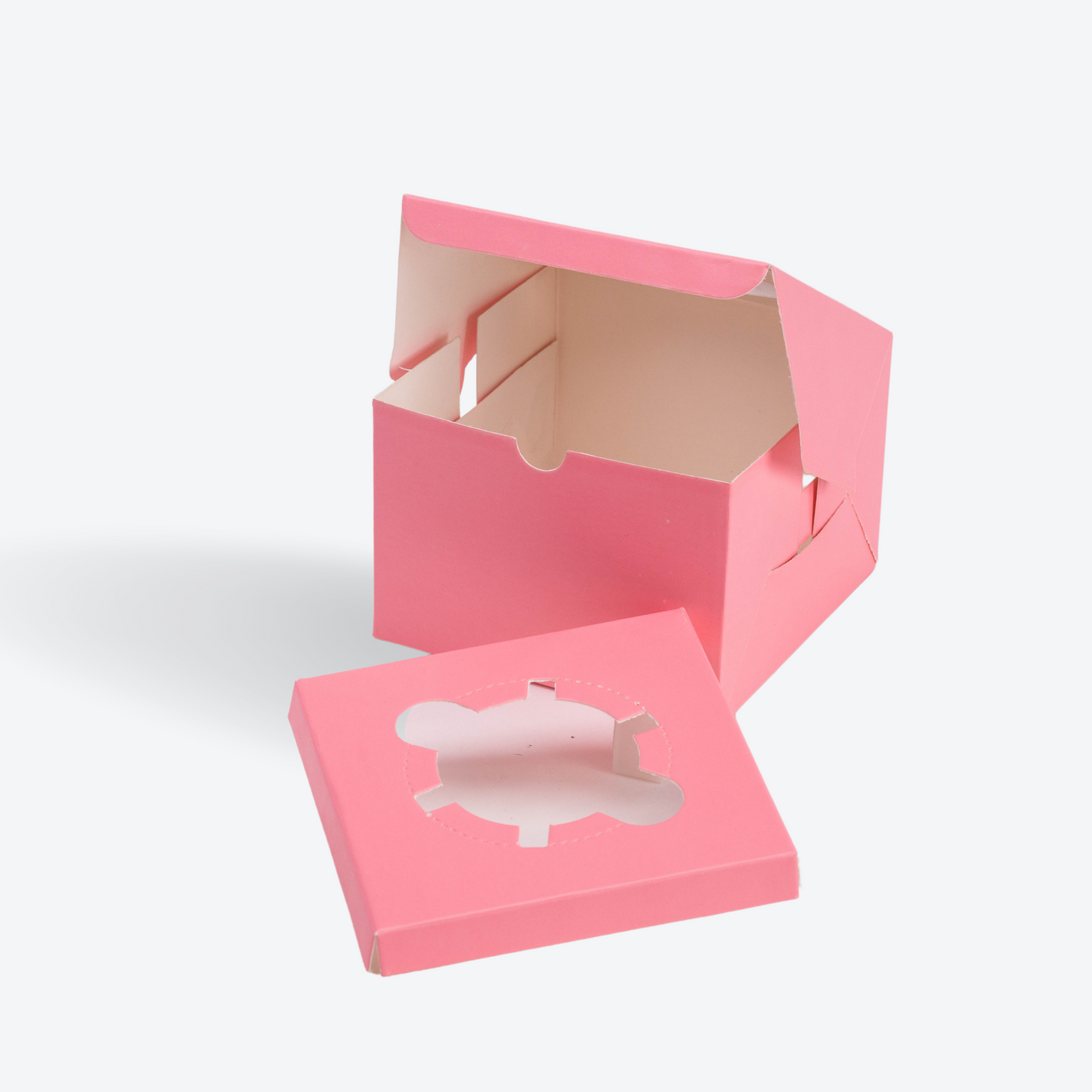 Premium Cupcake Box With Top Window And Insert (Pack of 10)