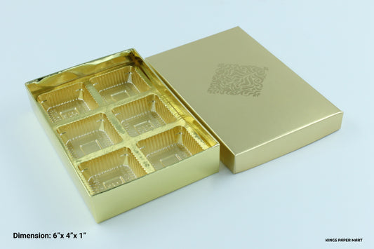 6 Cavity Golden Emboss Box (Pack of 10)