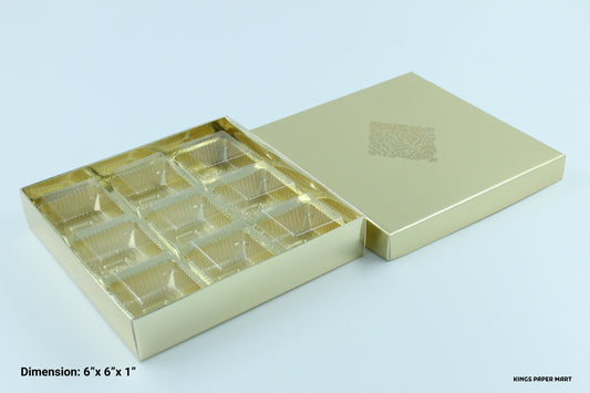 9 Cavity Golden Emboss Box (Pack of 10)