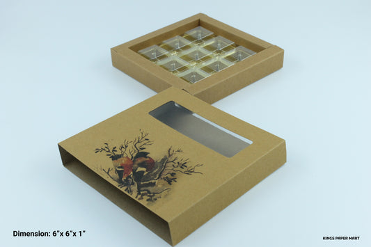 9 Cavity Kraft Birdie Box (Pack of 10)