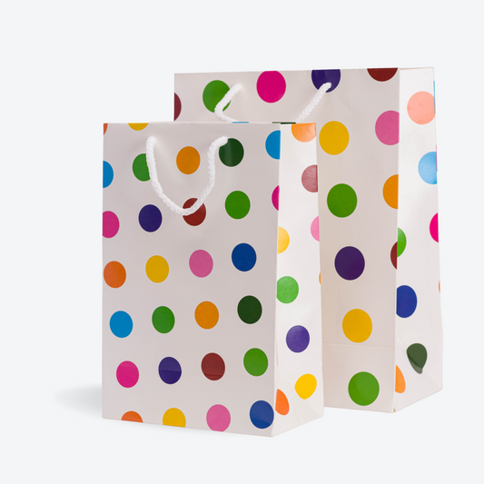 Polka Dot Printed Paper Bag (Pack of 10)