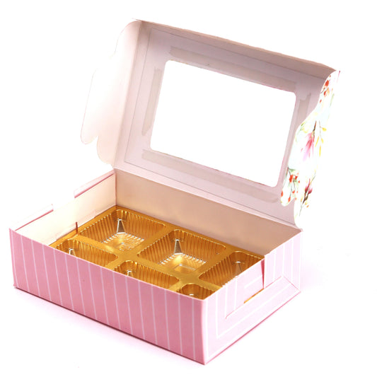 6 Cavity Box Floral Premium (Pack of 10)